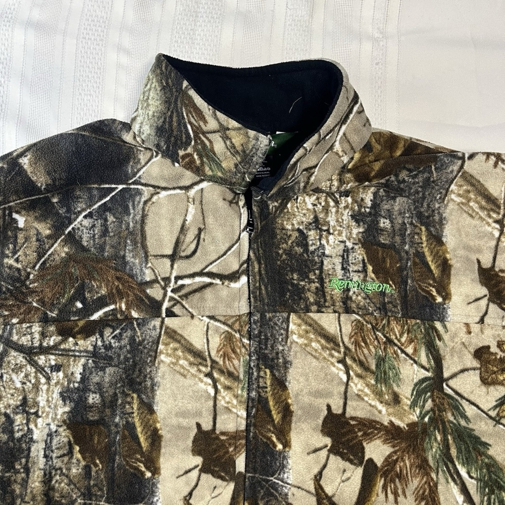 Remington Mossy Oak Camo Fleece Brown Jacket Men’s XL Hunting Full Zip Outdoor - Picture 4 of 12